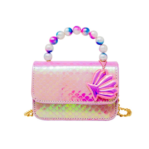 Zomi Gems Mermaid Pearl Handle Seashell Bag - Pink