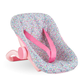Corolle Floral Baby Doll Carrier in pink and blue with floral design, designed for dolls and children to carry and play.