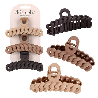 Kitsch Eco-Friendly Chain Claw Clip 3pc Set - Neutral