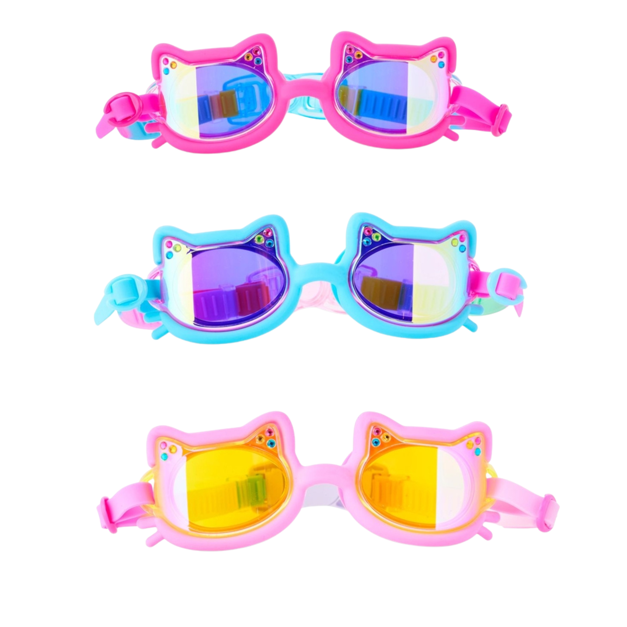 bling2o swim goggles Flexi Feline Kids’ Swim Goggles – Plush Paw Pink