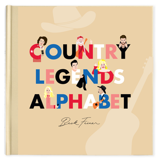 Country Legends Alphabet Hardcover Book
Book cover of 'Country Legends Alphabet' with colorful letters and illustrations on a beige background
