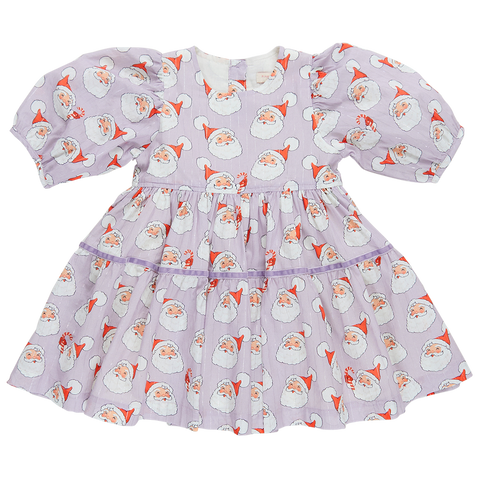 Pink Chicken Girls Maribelle Dress - Lavender Santas, Pink Chicken, All Things Holiday, cf-size-2y, cf-size-6y, cf-size-7y, cf-size-8y, cf-vendor-pink-chicken, Christmas, Christmas Dress, Hol