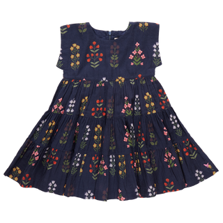 Pink Chicken Girls Peachy Dress - Navy Field Floral