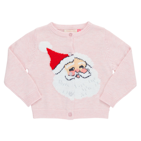 Pink Chicken Girls Maude Sweater - Pink Santa, Pink Chicken, Big Girls Clothing, cf-size-2y, cf-size-4y, cf-size-5y, cf-size-6y, cf-size-7y, cf-type-sweater, cf-vendor-pink-chicken, Christmas