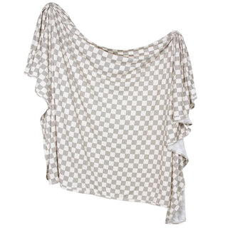 Lou Lou and Company Swaddle Blanket - Palmer
Checkered blouse with ruffled sleeves on a white background