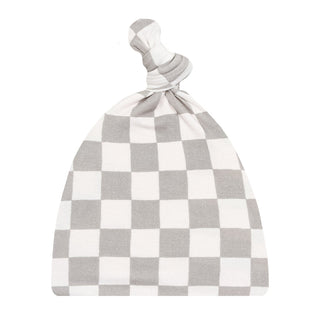 Lou Lou and Company Knit Top Knot Hat - Palmer
Checkered baby blanket with knot on a white background
