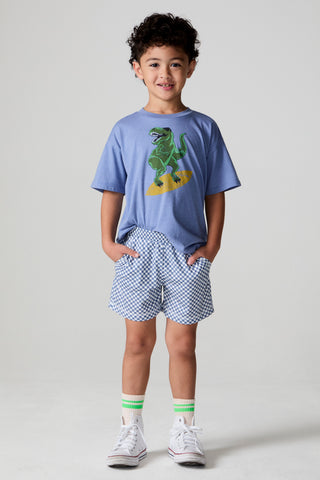 Chaser Cozy Check beach shorts with a relaxed fit, featuring a stylish check pattern and comfortable fabric for casual wear.