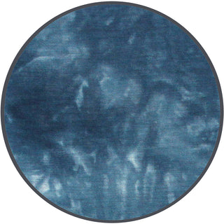 Lou Lou and Company Heath
Round blue rug with a subtle pattern on a white background