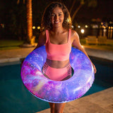 PoolCandy Inflatable Illuminated LED 36" Pool Tube - Galaxy Deep Space