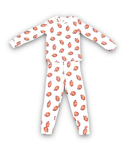 Belle Cher Bamboo Football Pajama Set, Belle Cher, Bamboo Pajamas, Belle Cher, cf-size-3t, cf-size-4t, cf-size-5t-6t, cf-size-6t-7t, cf-size-7t-8t, cf-type-pajama, cf-vendor-belle-cher, Footb