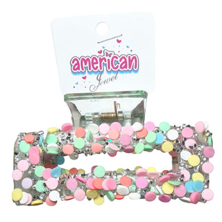 American Jewel Funfety Claw Clip with dot pattern, stylish hair pin for secure hair styling and everyday wear