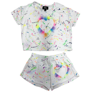 FBZ Neon Splatter Airbrush Heart Tee