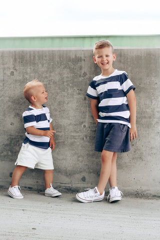 Little Bipsy Striped Tee - Navy