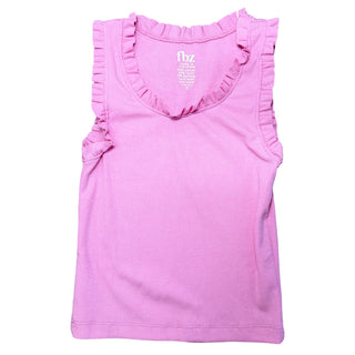 Dark pink Flowers By Zoe FBZ ruffle trim tank top with sleeveless design and soft fabric detail.