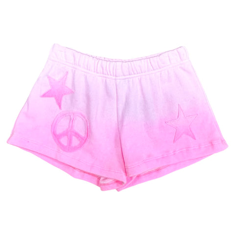 FBZ Pink Ombre Star & Peace Sign Shorts