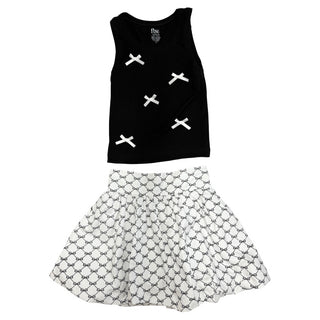 FBZ Mini Black Bows on White Bubble Skirt