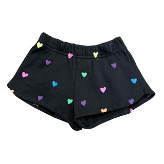 Flowers By Zoe, FBZ Neon Hearts Black Shorts - Basically Bows & Bowties