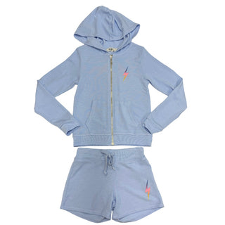T2Love, T2Love Ombre Bolt Blue Zip Up Hoodie - Basically Bows & Bowties
