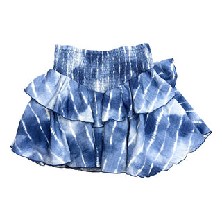 Flowers By Zoe, FBZ Blue Tie Dye Chiffon Tiered Skirt - Basically Bows & Bowties