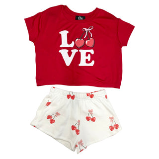 Flowers By Zoe, FBZ Cherry Love Red Short Sleeve Tee - Basically Bows & Bowties