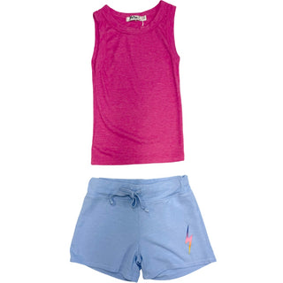 T2Love Fitted Crew Neck Tank - Hot Pink