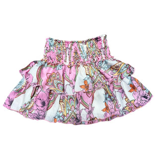FBZ Pink Floral Tiered Skirt