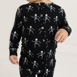 Posh Peanut Dancing Skelly L/S Basic Loungewear, Posh Peanut, Dancing Skelly, Glow in the Dark, Halloween, Halloween Pajamas, Pajama, Pajamas, Posh Peanut, Posh Peanut L/S Basic Loungewear, P