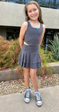 FBZ Dark Grey Layered Skirt, Flowers By Zoe, cf-size-xlarge-12-14, cf-type-skirts, cf-vendor-flowers-by-zoe, Dark Grey, FBZ, Flowers By Zoe, Layered Skirt, Skirt, Skirts - Basically Bows & Bo