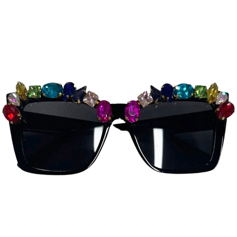 Bari Lynn Rainbow Jewel Sunglasses - Black, Bari Lynn, Bari Lynn, Bari Lynn Accessories, Bari Lynn Sunglasses, Black, cf-type-sunglasses, cf-vendor-bari-lynn, Jewel Sunglasses, Jewels, Rainbo