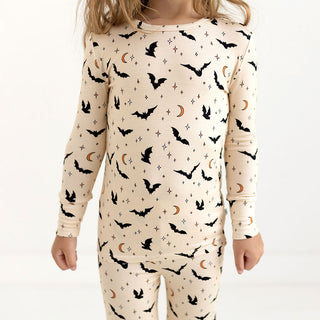 Posh Peanut Spooky Bats L/S Basic Loungewear, Posh Peanut, cf-size-2t, cf-type-pajama-set, cf-vendor-posh-peanut, Halloween, Halloween Pajamas, Pajama, Pajamas, Posh Peanut, Posh Peanut L/S B