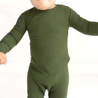Posh Peanut Solid Pine Ribbed L/S Basic Loungewear, Posh Peanut, Around the World, cf-size-2t, cf-size-5t-6t, cf-type-pajama-set, cf-vendor-posh-peanut, Pajama, Pajamas, Pine, Posh Peanut, Po