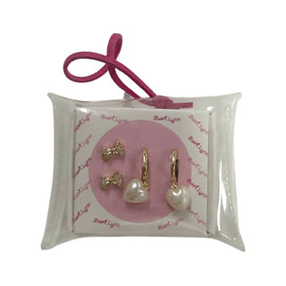 Bari Lynn Earring Set - Pearl Heart + Bow, Bari Lynn, Bari Lynn, Bari Lynn Earrings, Bari Lynn Sterling Silver Earring Set, Earrings, Heart, Sterling Silver Earrings,  - Basically Bows & Bowt