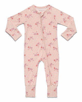 In My Jammers Ditsy Bow Zipper Romper