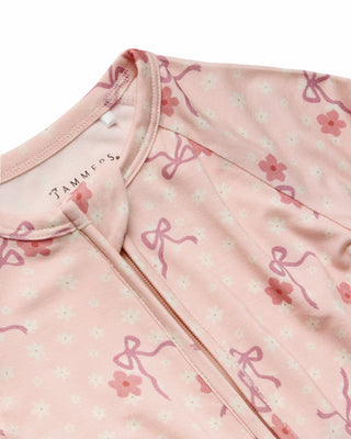 In My Jammers Ditsy Bow Zipper Romper
