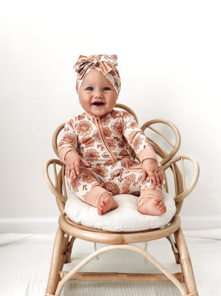In My Jammers Remi Floral Zipper Romper, In My Jammers, Bamboo, Bamboo Pajamas, cf-size-12-18-months, cf-size-18-24-months, cf-size-2t, cf-size-6-9-months, cf-size-9-12-months, cf-type-pajama
