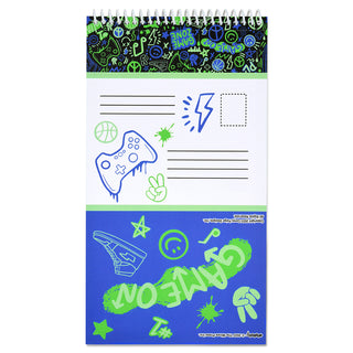 Iscream Corey Paige Gamer Seal and Send stationery journal with colorful gaming-themed cover and playful seal illustration.
