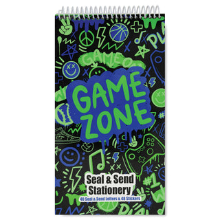 Iscream Corey Paige Gamer Seal and Send stationery journal with colorful gaming-themed cover and playful design.
