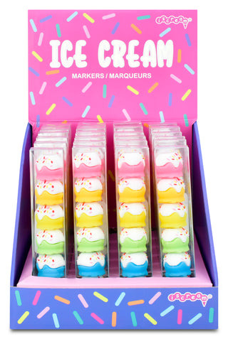 Iscream Ice Cream Stackable Markers Display of ice cream-themed markers with a colorful packaging design.