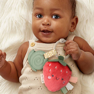 Itzy Ritzy, Itzy Ritzy Itzy Pal™ Plush + Teether - Strawberry - Basically Bows & Bowties