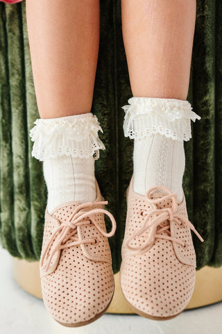 Little Stocking Co Lace Bobby Socks - Ivory