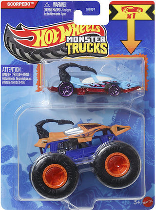 Mattel Hot Wheels Monster Truck 1:64 with Crushable Car