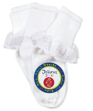 Jefferies Socks, Jefferies Socks Eyelet/Turn Cuff/Lace Turn Cuff Socks 3 Pair Pack - Basically Bows & Bowties