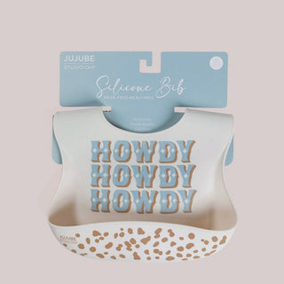 JuJuBe x Studio Oh! Howdy Partner Blue Silicone Bib