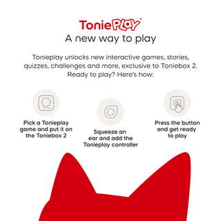 Tonieplay Mystery Mavericks: Rescue Poochie! Game
ToniePlay promotional graphic with instructions and a red cat silhouette.