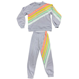 KatieJ NYC Flynn Crewneck - Lilac Rainbow