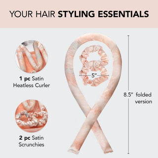 Kitsch Satin Heatless Curling Set - Sunset Tie Dye, Kitsch, Curler, Hair Curler, Kitsch, Satin Curler, Hair Accessories - Basically Bows & Bowties