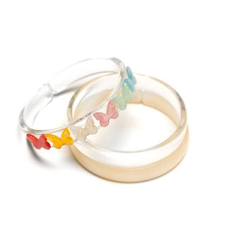 Lilies & Roses 3pc Bangle Set - Butterfly Pearl Pastel Shades, Lilies & Roses, Bracelet, Bracelet Set, Bracelets, Butterflies, Butterfly, cf-type-bracelets, cf-vendor-lilies-&-roses, Lilies &