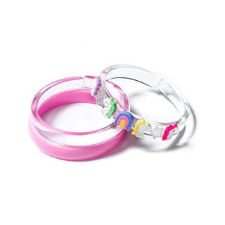 Lilies & Roses 3pc Bangle Set - Unicorn & Stars Pink, Lilies & Roses, Bracelet, Bracelet Set, Bracelets, cf-type-bracelets, cf-vendor-lilies-&-roses, Lilies & Rose, Lilies & Rose 3pc Bangle S