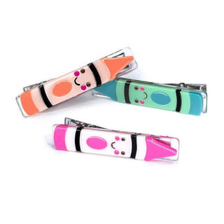 Lilies & Roses Happy Crayons Alligator Clip  Set - Green / Coral / Pink, Lilies & Roses, Acryliic, Back to School, Crayon Clip, Crayons, Happy Crayons, Lilie & Roses, Lilies and Roses, Lillie