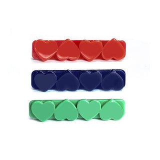 Lilies & Roses Three Hearts 3pc Alligator Clips - Red / Blue / Green, Lilies & Roses, 3 piece Clip Set, Back to School, cf-type-hair-claws-&-clips, cf-vendor-lilies-&-roses, Clip Set, Clippie